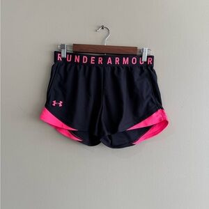 Under Armour Women's Athletic Shorts in Black and Pink